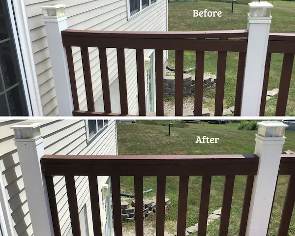 Wooden deck repair before and after
